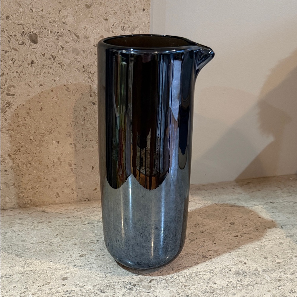 West Elm Opaque Black Glass Pitcher